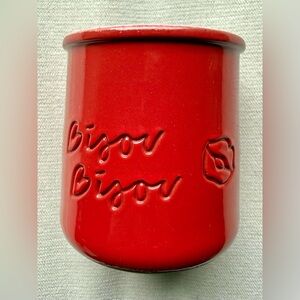 RED LIMITED EDITION BISOU BISOU LA FERMIERE POT - MOUSSE CANDLE PLANTS CUSTARD